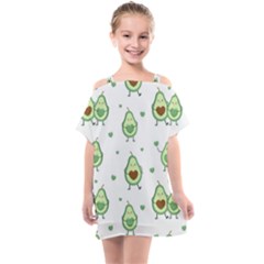 Cute-seamless-pattern-with-avocado-lovers Kids  One Piece Chiffon Dress by uniart180623