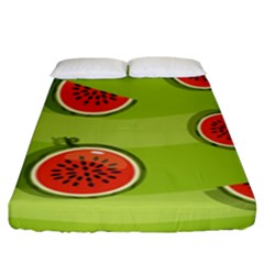 Seamless-background-with-watermelon-slices Fitted Sheet (king Size) by uniart180623