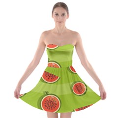 Seamless-background-with-watermelon-slices Strapless Bra Top Dress by uniart180623