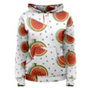 Seamless-background-pattern-with-watermelon-slices Women s Pullover Hoodie View1