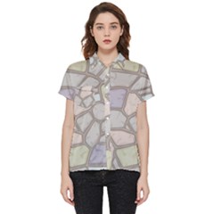 Cartoon-colored-stone-seamless-background-texture-pattern Short Sleeve Pocket Shirt by uniart180623