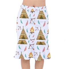 Cute-cartoon-native-american-seamless-pattern Short Mermaid Skirt by uniart180623