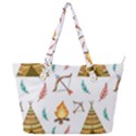 Cute-cartoon-native-american-seamless-pattern Full Print Shoulder Bag View1