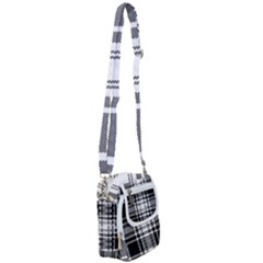 Pixel-background-design-modern-seamless-pattern-plaid-square-texture-fabric-tartan-scottish-textile- Shoulder Strap Belt Bag by uniart180623