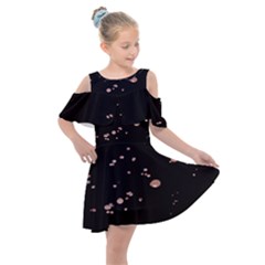 Abstract Rose Gold Glitter Background Kids  Shoulder Cutout Chiffon Dress by artworkshop