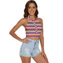 Zigzag-pattern-seamless-zig-zag-background-color Backless Halter Cami Shirt View3