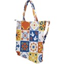 Mexican-talavera-pattern-ceramic-tiles-with-flower-leaves-bird-ornaments-traditional-majolica-style- Shoulder Tote Bag View2