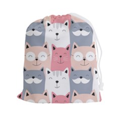 Cute Seamless Pattern With Cats Drawstring Pouch (2xl) by uniart180623