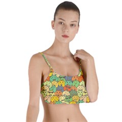 Seamless Pattern With Doodle Bunny Layered Top Bikini Top  by uniart180623