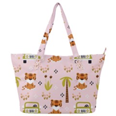 Cute-tiger-car-safari-seamless-pattern Full Print Shoulder Bag by uniart180623