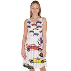 Cars-pattern Knee Length Skater Dress With Pockets by uniart180623