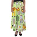 Funny-animals-cartoon Flared Maxi Skirt View1