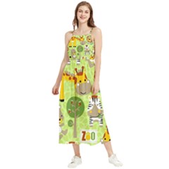 Funny-animals-cartoon Boho Sleeveless Summer Dress by uniart180623