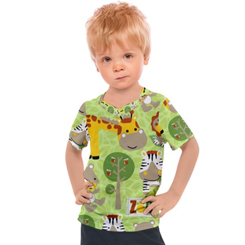 Funny-animals-cartoon Kids  Sports Tee by uniart180623