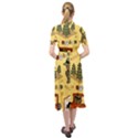 Seamless-pattern-funny-ranger-cartoon Keyhole Neckline Chiffon Dress View2