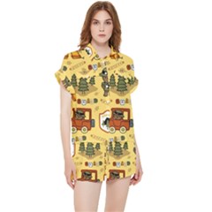 Seamless-pattern-funny-ranger-cartoon Chiffon Lounge Set by uniart180623