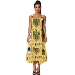 Seamless-pattern-funny-ranger-cartoon Square Neckline Tiered Midi Dress by uniart180623