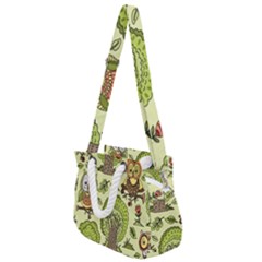 Seamless-pattern-with-trees-owls Rope Handles Shoulder Strap Bag by uniart180623