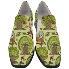 Seamless-pattern-with-trees-owls Women Slip On Heel Loafers by uniart180623