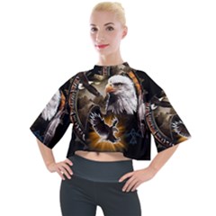 Eagle Dreamcatcher Art Bird Native American Mock Neck Tee by uniart180623