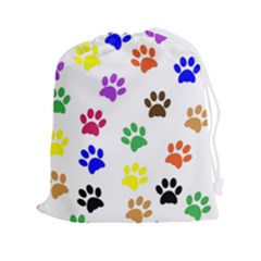 Pawprints-paw-prints-paw-animal Drawstring Pouch (2xl) by uniart180623