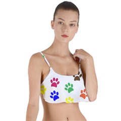 Pawprints-paw-prints-paw-animal Layered Top Bikini Top  by uniart180623