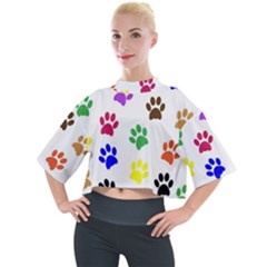 Pawprints-paw-prints-paw-animal Mock Neck Tee by uniart180623