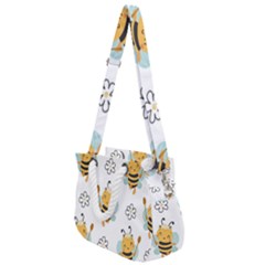 Art Bee Pattern Design Wallpaper Background Rope Handles Shoulder Strap Bag by uniart180623