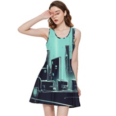 Buildings City Urban Destruction Background Inside Out Racerback Dress by uniart180623