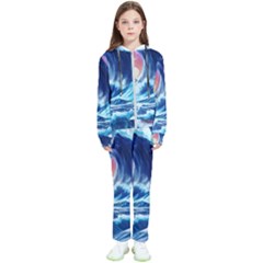 Storm Tsunami Waves Ocean Sea Nautical Nature Kids  Tracksuit by uniart180623