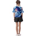 Storm Tsunami Waves Ocean Sea Nautical Nature Kids  V-Neck Horn Sleeve Blouse View2