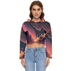 Fire Flame Burn Hot Heat Light Burning Orange Women s Lightweight Cropped Hoodie by uniart180623