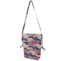 Waves Ocean Sea Water Pattern Rough Seas Folding Shoulder Bag by uniart180623