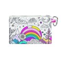 Rainbow Fun Cute Minimal Doodle Drawing Art Canvas Cosmetic Bag (Medium) View2