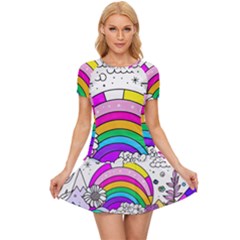 Rainbow Fun Cute Minimal Doodle Drawing Art Women s Sports Wear Set by uniart180623