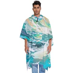 Waves Ocean Sea Tsunami Nautical Art Men s Hooded Rain Ponchos by uniart180623