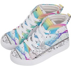 Rainbow Fun Cute Minimal Doodle Drawing Arts Kids  Hi-top Skate Sneakers by uniart180623