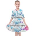 Rainbow Fun Cute Minimal Doodle Drawing Arts Kids  All Frills Chiffon Dress View1