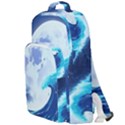 Waves Ocean Sea Tsunami Nautical Blue Double Compartment Backpack View1