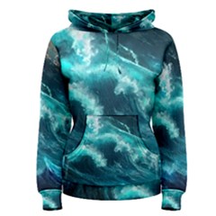 Thunderstorm Tsunami Tidal Wave Ocean Waves Sea Women s Pullover Hoodie by uniart180623