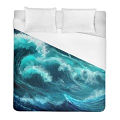 Thunderstorm Tsunami Tidal Wave Ocean Waves Sea Duvet Cover (full/ Double Size) by uniart180623