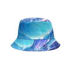 Tsunami Tidal Wave Ocean Waves Sea Nature Water Blue Inside Out Bucket Hat (kids) by uniart180623