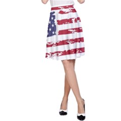 Flag Usa Unite Stated America A-line Skirt by uniart180623