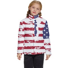 Flag Usa Unite Stated America Kids  Puffer Bubble Jacket Coat by uniart180623