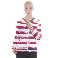 Flag Usa Unite Stated America Casual Zip Up Jacket by uniart180623