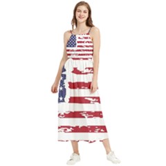 Flag Usa Unite Stated America Boho Sleeveless Summer Dress by uniart180623