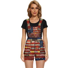 Usa Flag United States Short Overalls by uniart180623