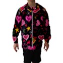 Multicolored Love Hearts Kiss Romantic Pattern Kids  Hooded Windbreaker View1