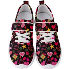 Multicolored Love Hearts Kiss Romantic Pattern Men s Velcro Strap Shoes by uniart180623