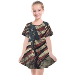 Flag Usa American Flag Kids  Smock Dress by uniart180623